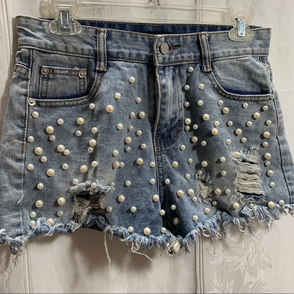 William B Denim Cutoffs Pearl Womens Size Large - Picture 3 of 4